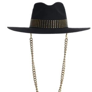 ASN BOYISH HAT BLACK GOLD STRAP SIZE SMALL NEW